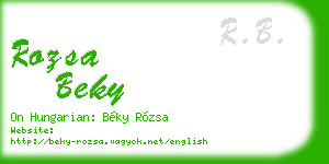 rozsa beky business card