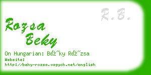 rozsa beky business card